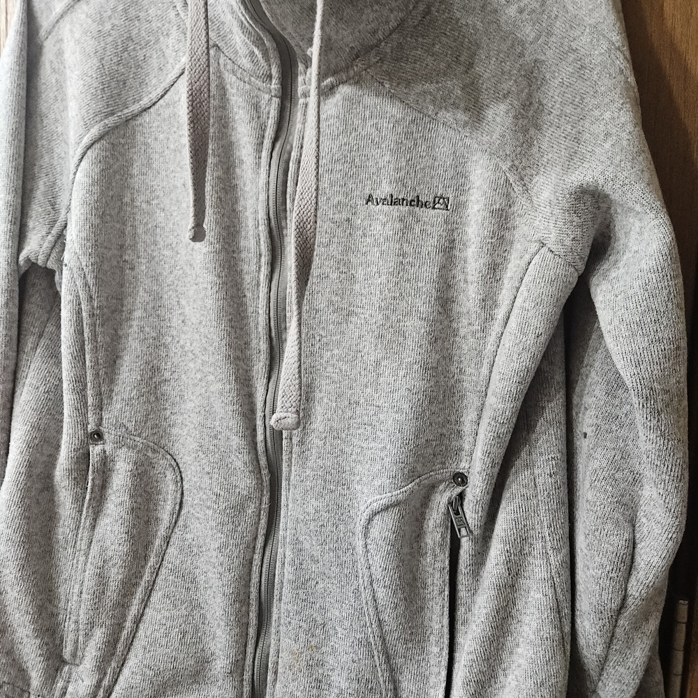 Avalanche Heather Gray Zip-Up Fleece Hoodie